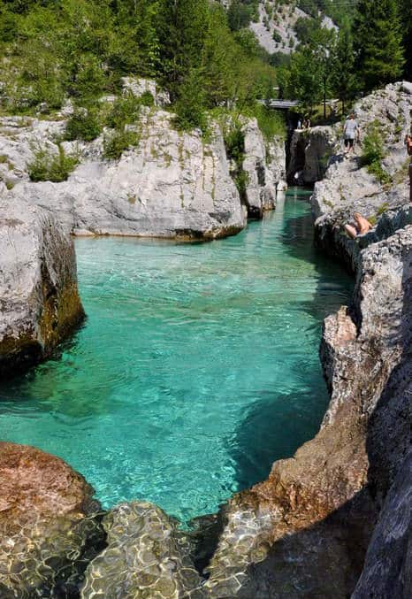 The Soča river near Bovec, Slovenia